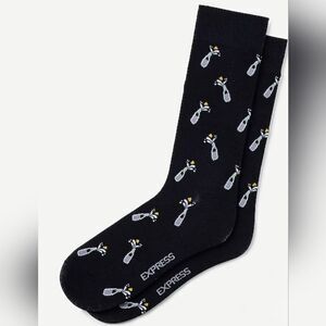 Express Champagne Bottle Dress Socks Wedding OSFM 8-13 Shoe Size New OOS